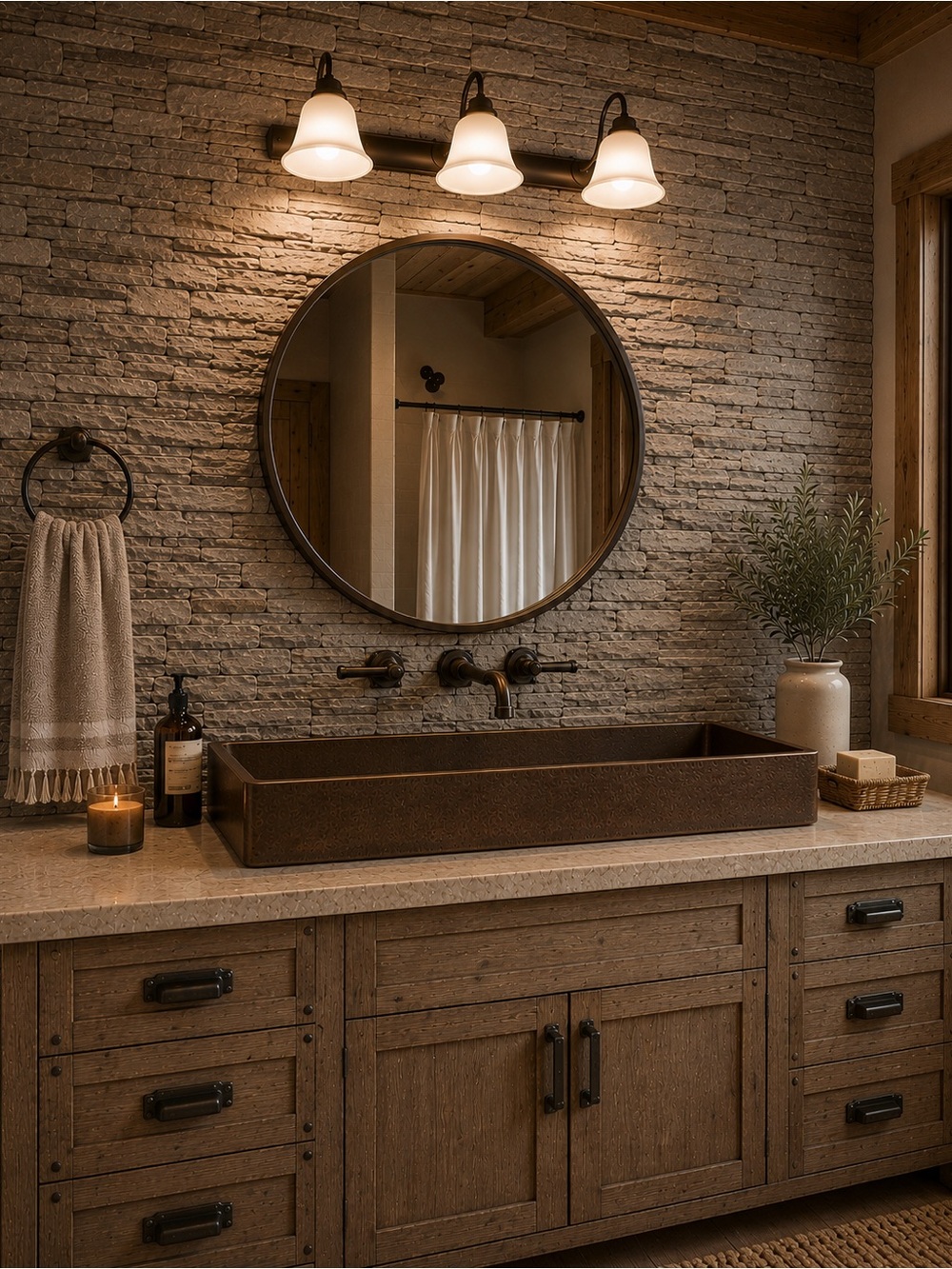 3-Light Vanity / Bathroom Light Fixture – Oil Rubbed Bronze & Frosted Glass